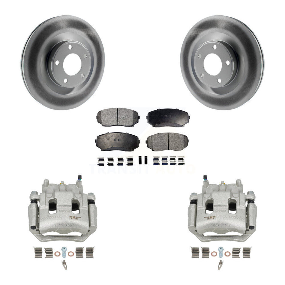 Front Disc Brake Caliper Coated Rotors And Ceramic Pads Kit For Ford Edge Lincoln MKX KCG-100713T