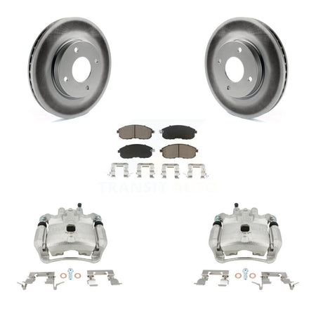 Front Disc Brake Caliper Coated Rotors And Ceramic Pads Kit For Nissan Sentra KCG-100714C