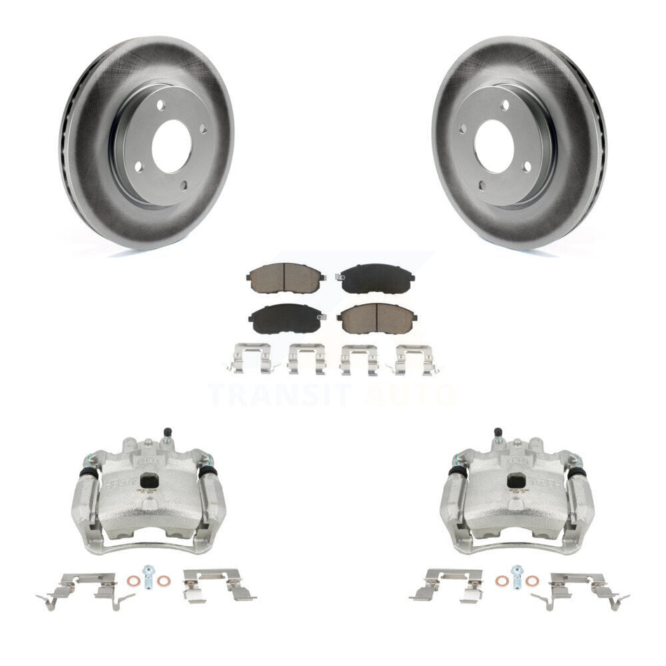 Front Disc Brake Caliper Coated Rotors And Ceramic Pads Kit For Nissan Sentra KCG-100714C