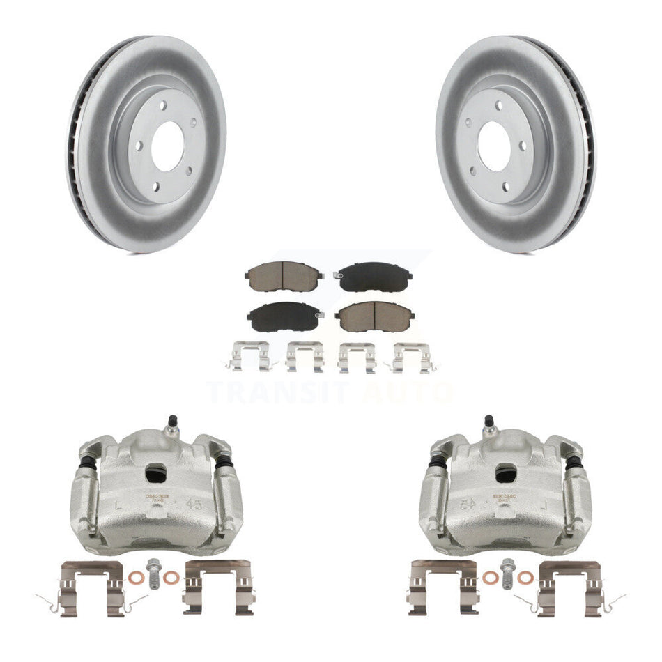 Front Brake Caliper Coat Rotors & Ceramic Pad Kit For 07-10 Nissan Sentra SE-R with 2.5L KCG-100715C