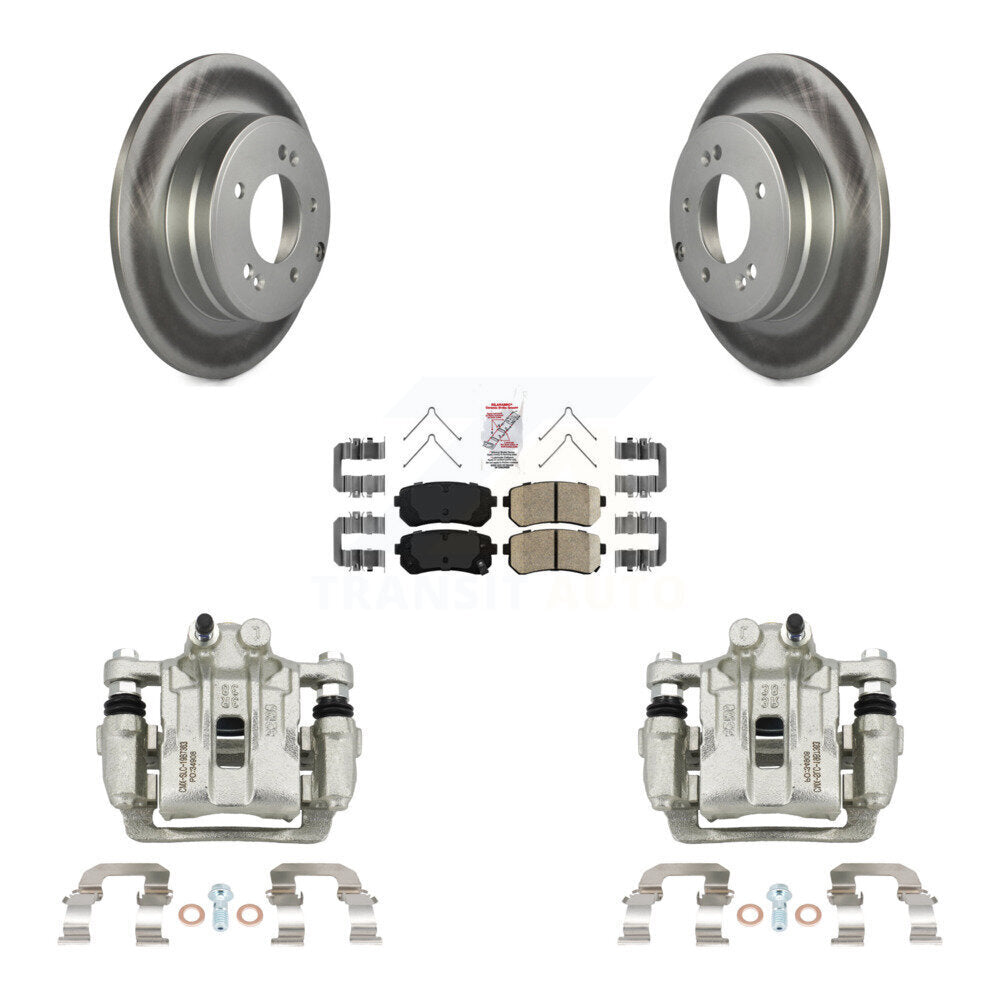 Rear Disc Brake Caliper Coated Rotors And Ceramic Pads Kit For Hyundai Sonata Kia Optima KCG-100715N
