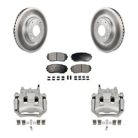 Front Disc Brake Caliper Coated Rotors And Ceramic Pad Kit For 2007-2009 Lincoln MKX FWD KCG-100715T