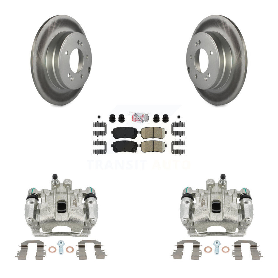 Rear Brake Caliper Coat Rotors & Ceramic Pad Kit For 2015-2016 Hyundai Sonata GAS engine KCG-100716N