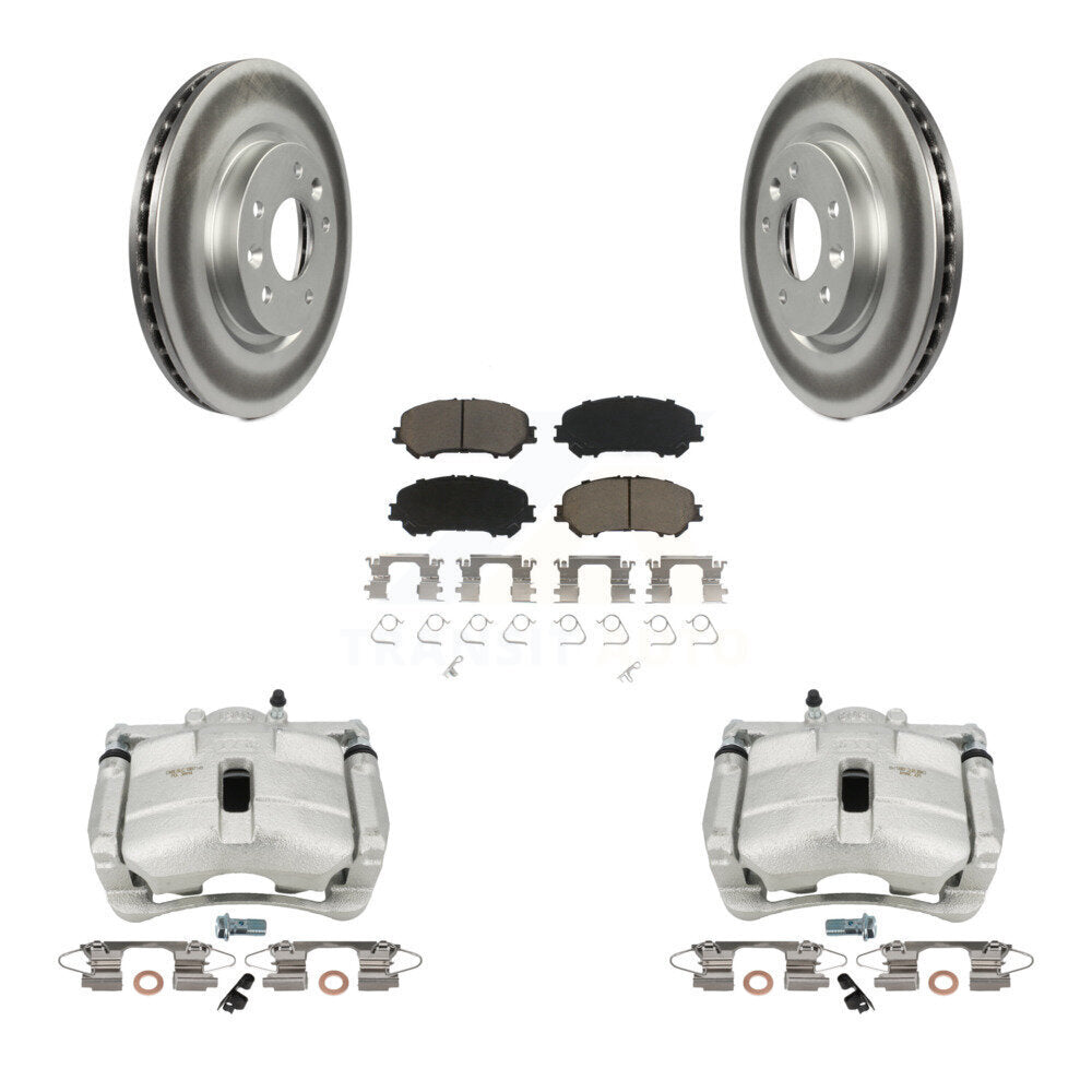 Front Disc Brake Caliper Coated Rotors And Ceramic Pads Kit For Nissan Rogue Sport KCG-100717C
