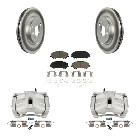 Front Disc Brake Caliper Coated Rotors And Ceramic Pads Kit For Nissan Rogue Sport KCG-100717C