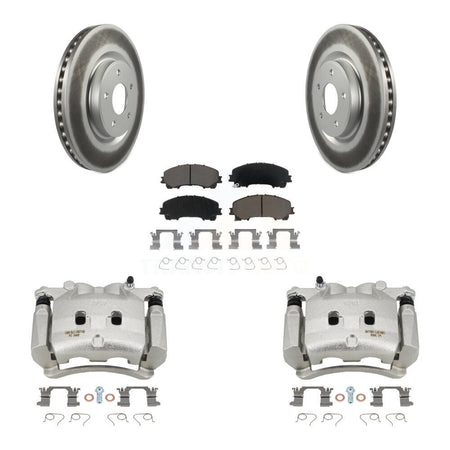 Front Disc Brake Caliper Coated Rotors And Ceramic Pads Kit For Nissan Rogue KCG-100718C