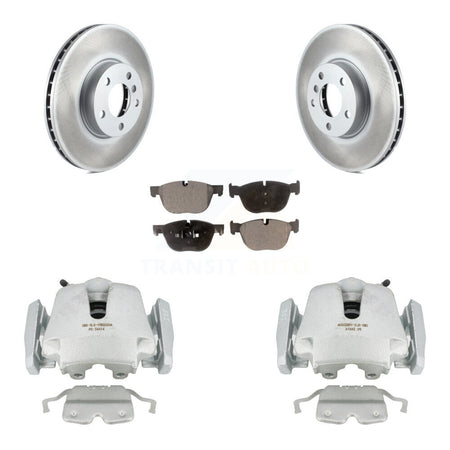 Front Disc Brake Caliper Coated Rotors And Ceramic Pads Kit For BMW X5 X6 KCG-100718T