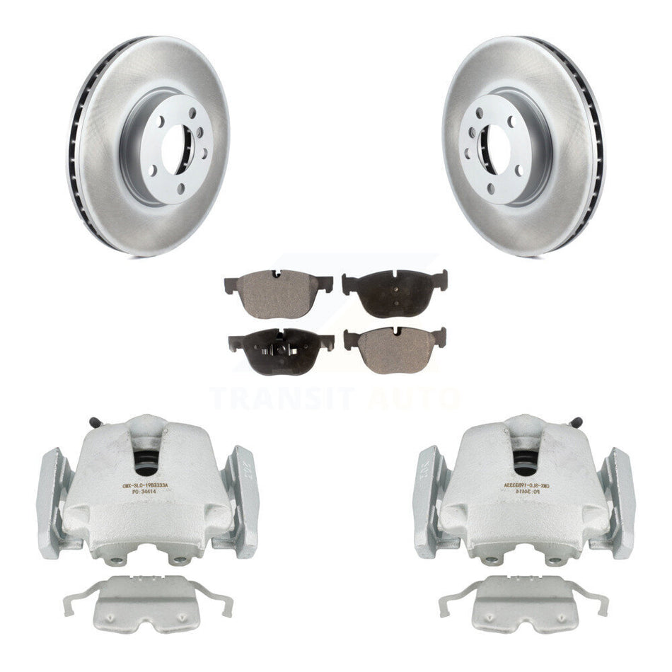 Front Disc Brake Caliper Coated Rotors And Ceramic Pads Kit For BMW X5 X6 KCG-100718T