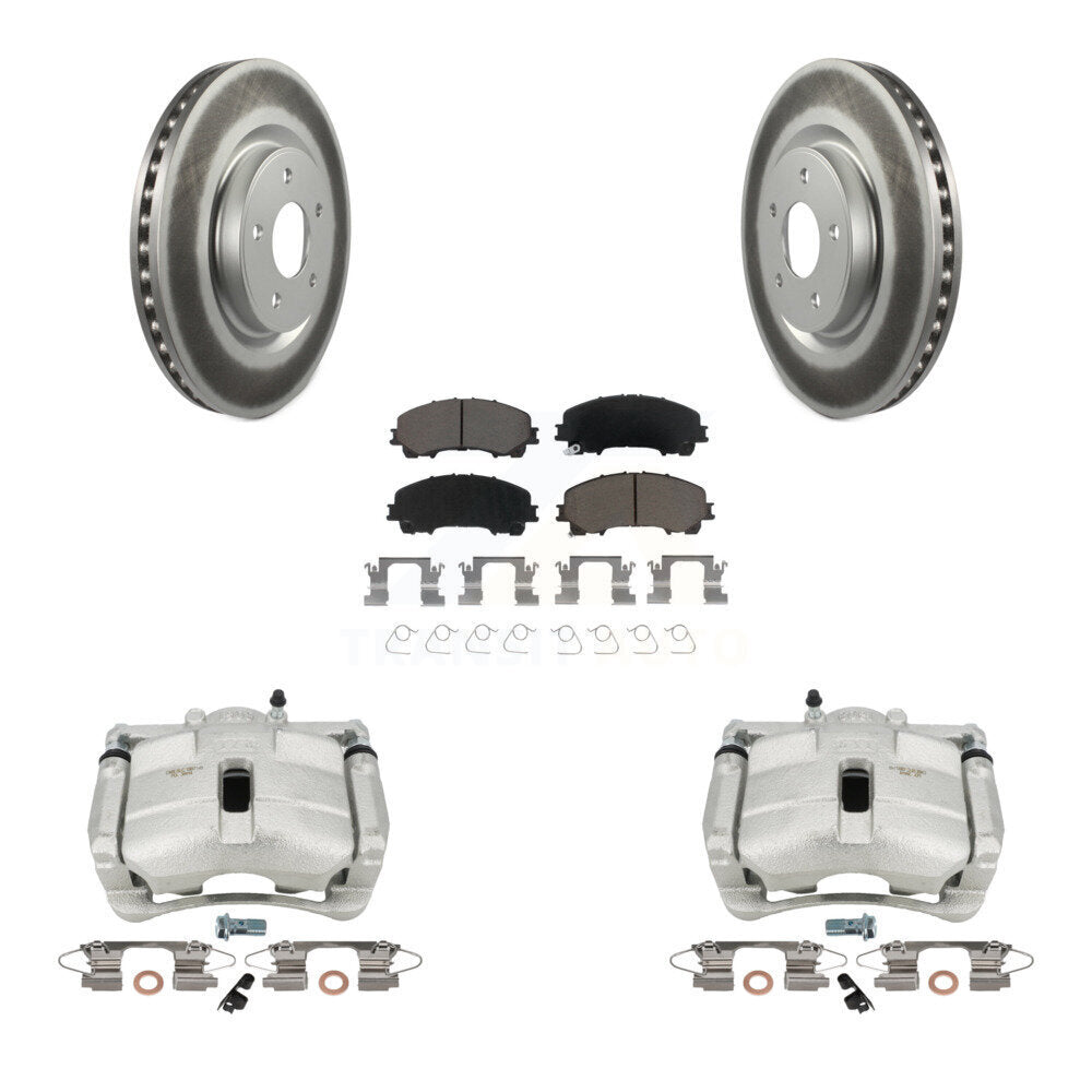 Front Brake Caliper Coat Rotor And Ceramic Pad Kit For Nissan Rogue With 3rd Row Seating KCG-100719C