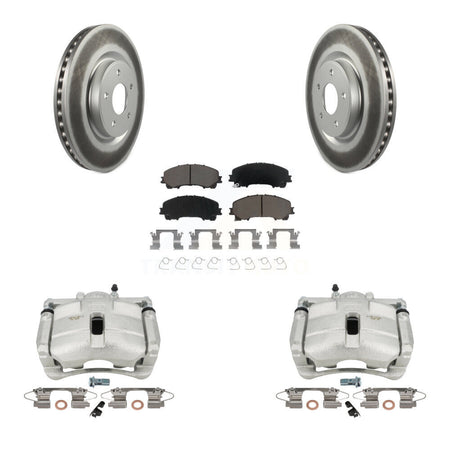 Front Brake Caliper Coat Rotor And Ceramic Pad Kit For Nissan Rogue With 3rd Row Seating KCG-100719C