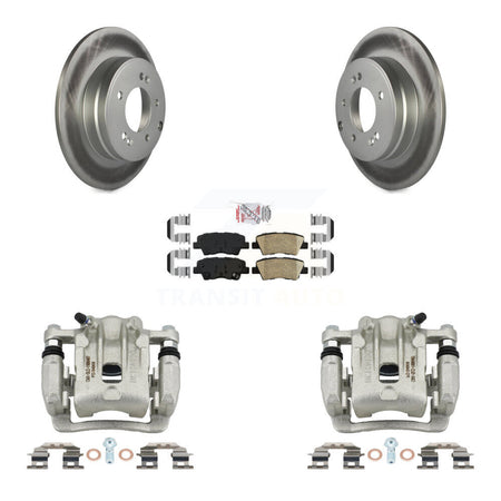 Rear Brake Caliper Coat Rotor & Ceramic Pad Kit For Kia Optima With Manual Parking KCG-100719N
