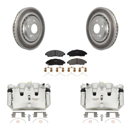 Front Brake Caliper Coat Rotor Semi-Metallic Pad Kit For Honda Pilot Ridgeline Acura MDX KCG-100719P