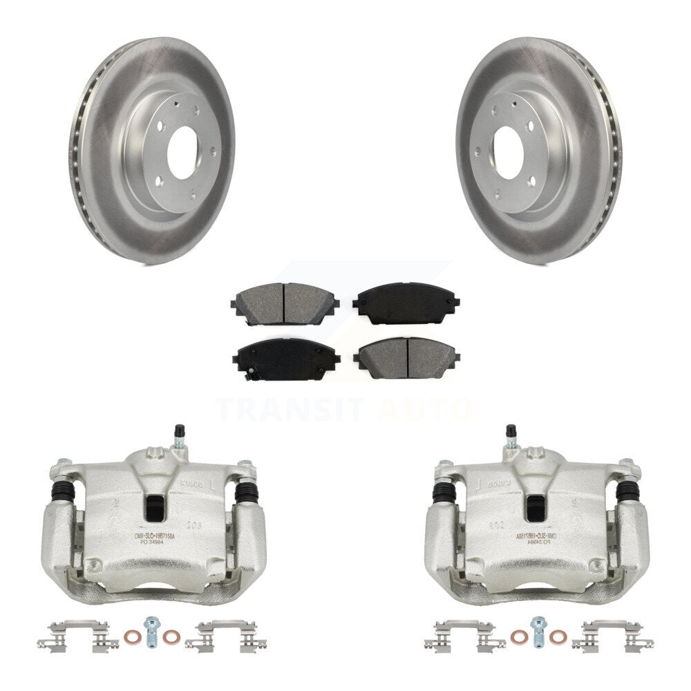 Front Disc Brake Caliper Coated Rotors And Semi-Metallic Pads Kit For Mazda 3 CX-3 Sport KCG-100719S