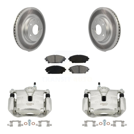 Front Disc Brake Caliper Coated Rotors And Semi-Metallic Pads Kit For Mazda 3 CX-3 Sport KCG-100719S