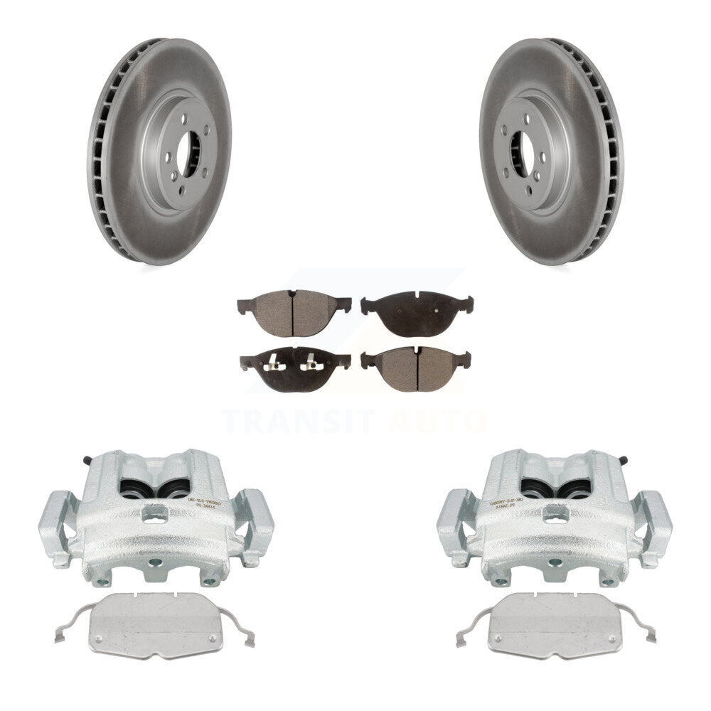 Front Disc Brake Caliper Coated Rotors And Ceramic Pads Kit For BMW X5 X6 KCG-100719T