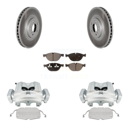 Front Disc Brake Caliper Coated Rotors And Ceramic Pads Kit For BMW X5 X6 KCG-100719T