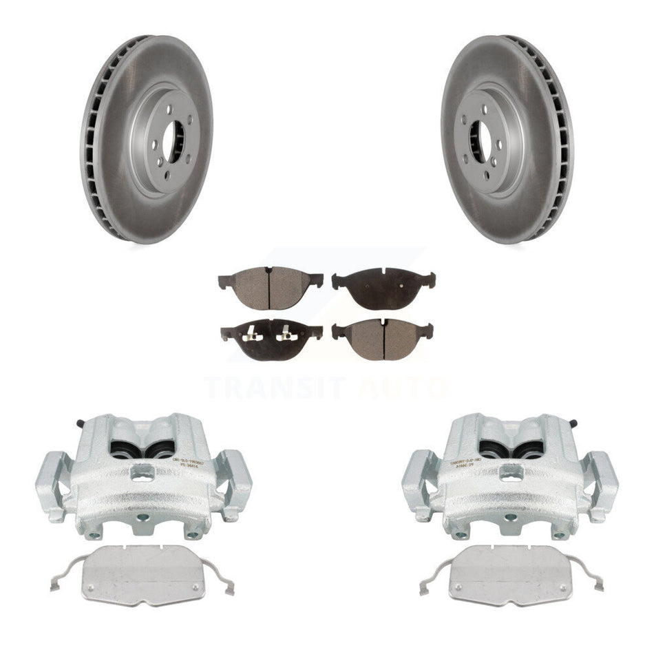 Front Disc Brake Caliper Coated Rotors And Ceramic Pads Kit For BMW X5 X6 KCG-100719T