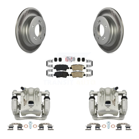 Rear Brake Caliper Coat Rotor & Ceramic Pad Kit For Kia Optima With Manual Parking KCG-100720N