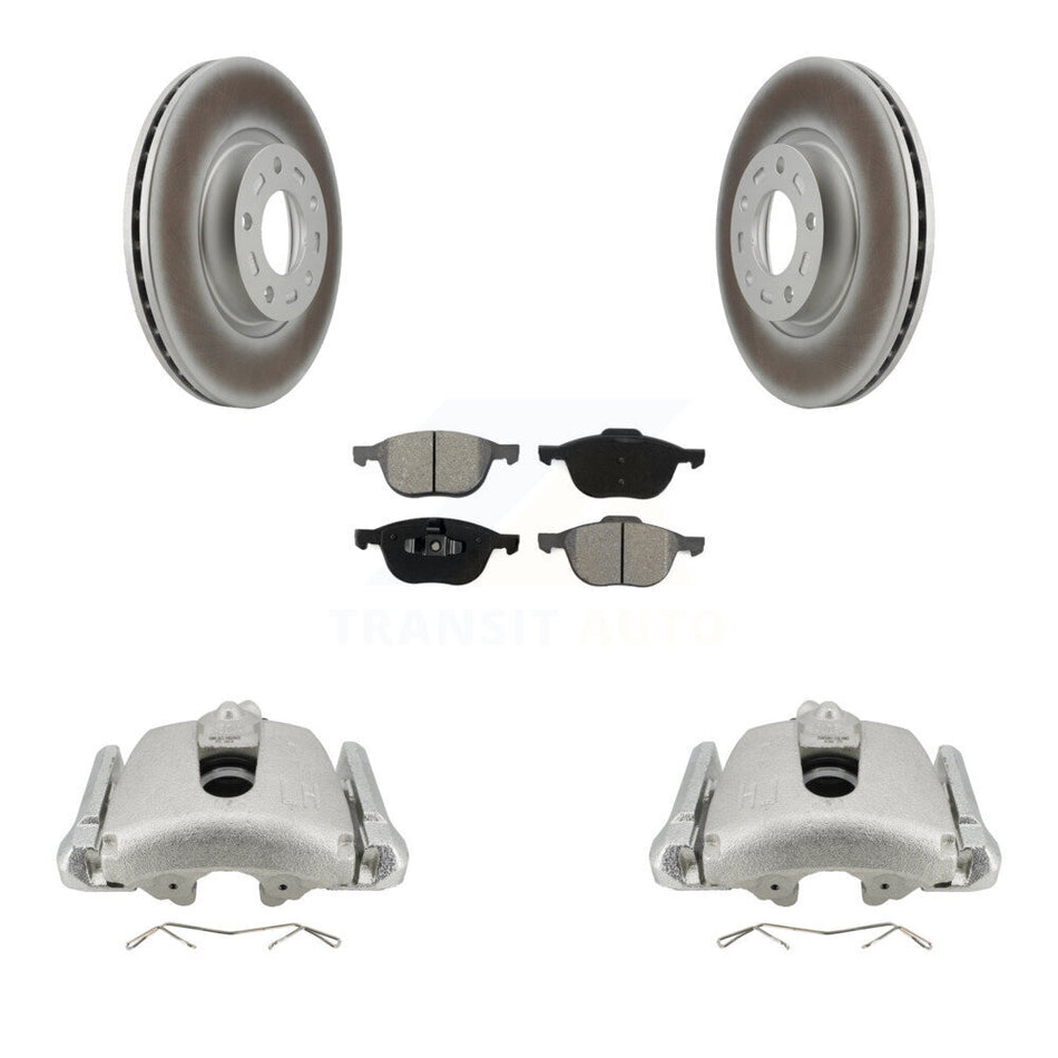 Front Disc Brake Caliper Coated Rotors And Semi-Metallic Pads Kit For Mazda 3 5 Sport KCG-100720S