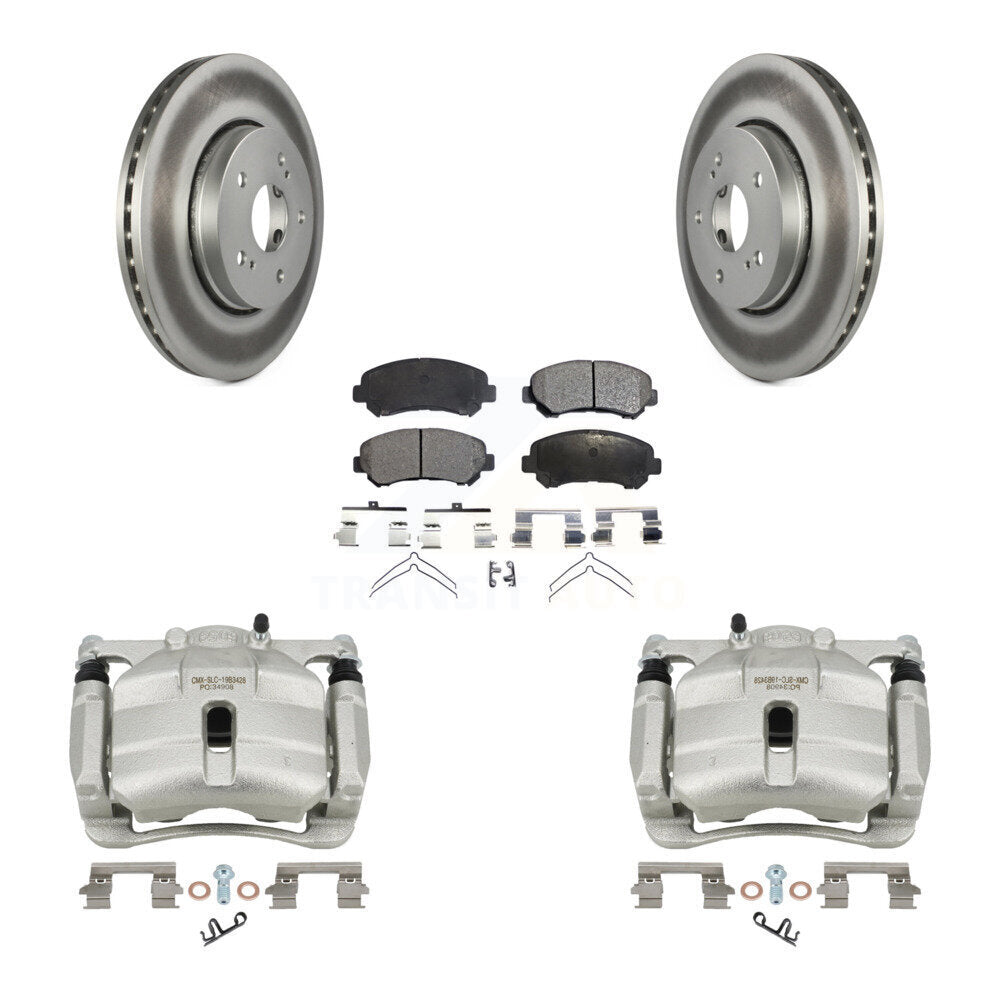 Front Disc Brake Caliper Coated Rotors And Ceramic Pads Kit For 2010-2013 Suzuki Kizashi KCG-100720T