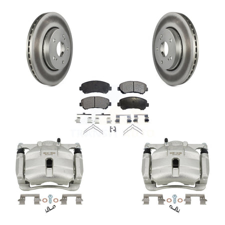 Front Disc Brake Caliper Coated Rotors And Ceramic Pads Kit For 2010-2013 Suzuki Kizashi KCG-100720T