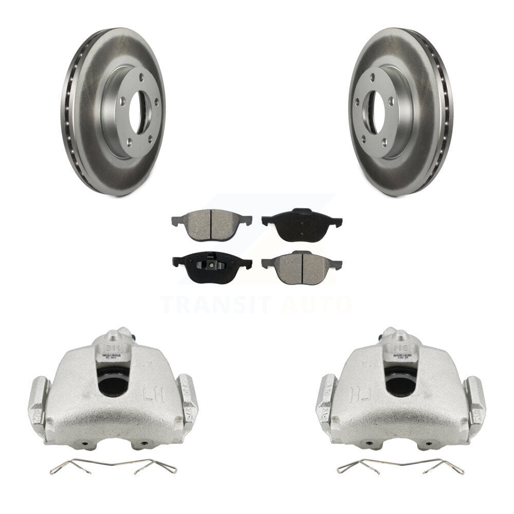 Front Disc Brake Caliper Coated Rotors And Semi-Metallic Pads Kit For Mazda 3 Sport KCG-100721S