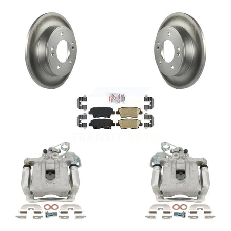 Rear Disc Brake Caliper Coat Rotors & Ceramic Pad Kit For 2017-2020 Hyundai Elantra 2.0L KCG-100722N