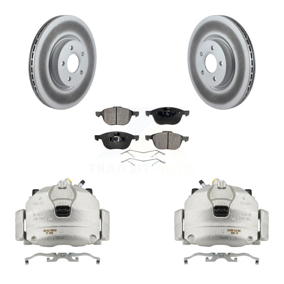 Front Disc Brake Caliper Coated Rotors And Ceramic Pads Kit For Ford Transit Connect KCG-100722T