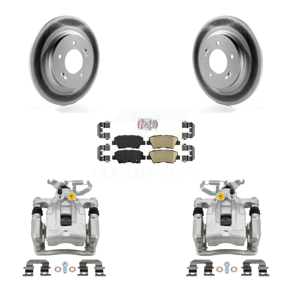 Rear Disc Brake Caliper Coated Rotors And Ceramic Pads Kit For Hyundai Ioniq Kia Niro KCG-100724N