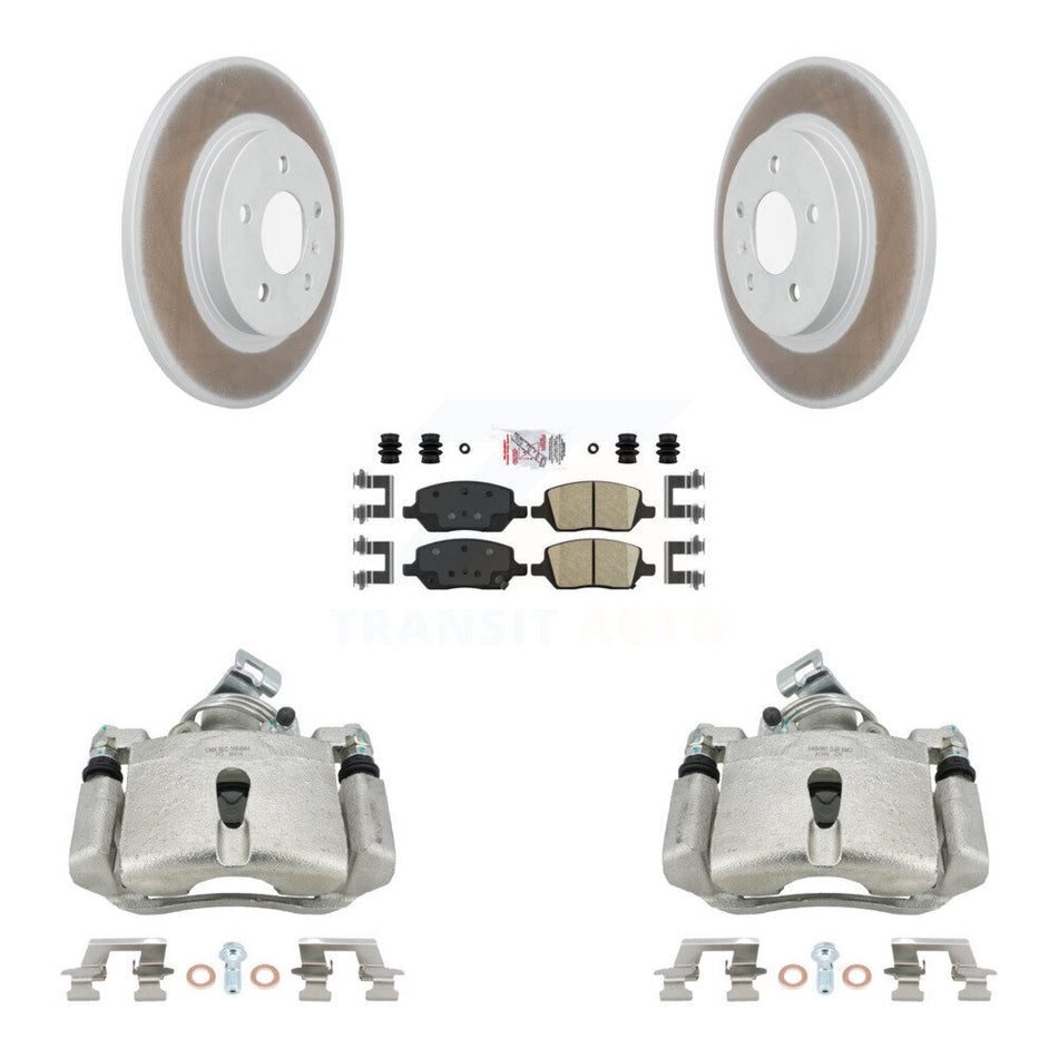 Rear Disc Brake Caliper Coated Rotors And Ceramic Pads Kit For 2005 Chevrolet Uplander Pontiac Montana Buick Terraza Saturn Relay KCG-100725N