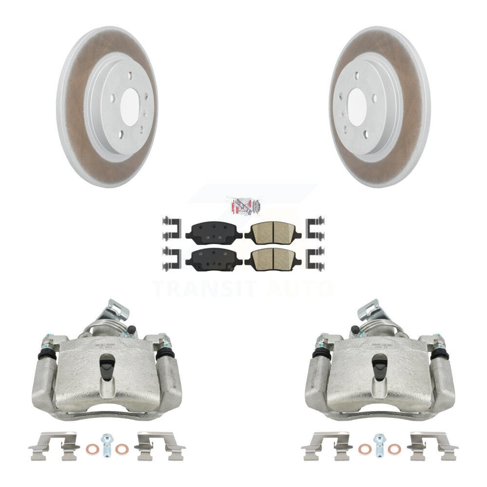 Rear Disc Brake Caliper Coated Rotors And Ceramic Pads Kit For 2005 Chevrolet Uplander Pontiac Montana Buick Terraza Saturn Relay KCG-100726N