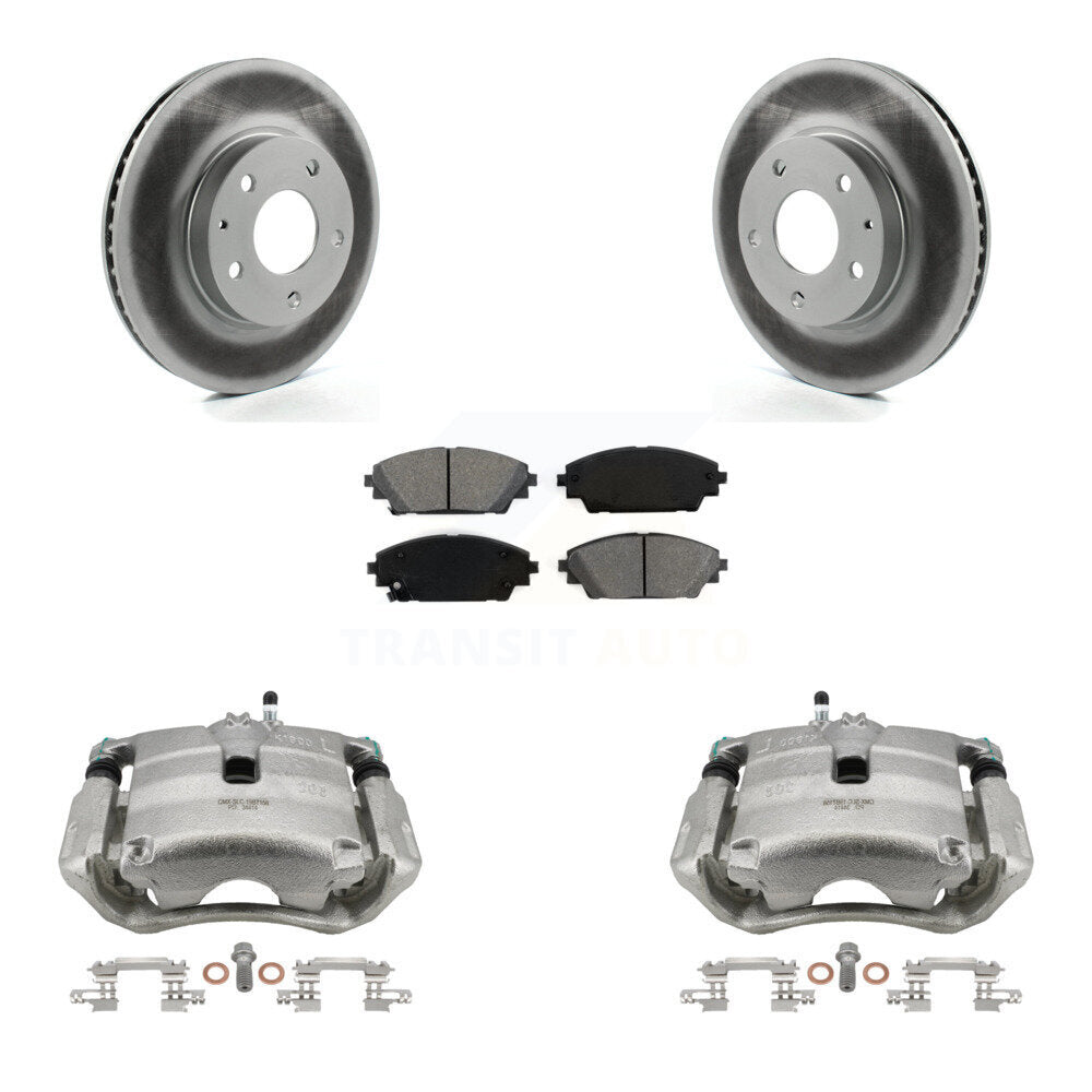 Front Disc Brake Caliper Coated Rotors And Semi-Metallic Pads Kit For Mazda 3 CX-3 Sport KCG-100726S