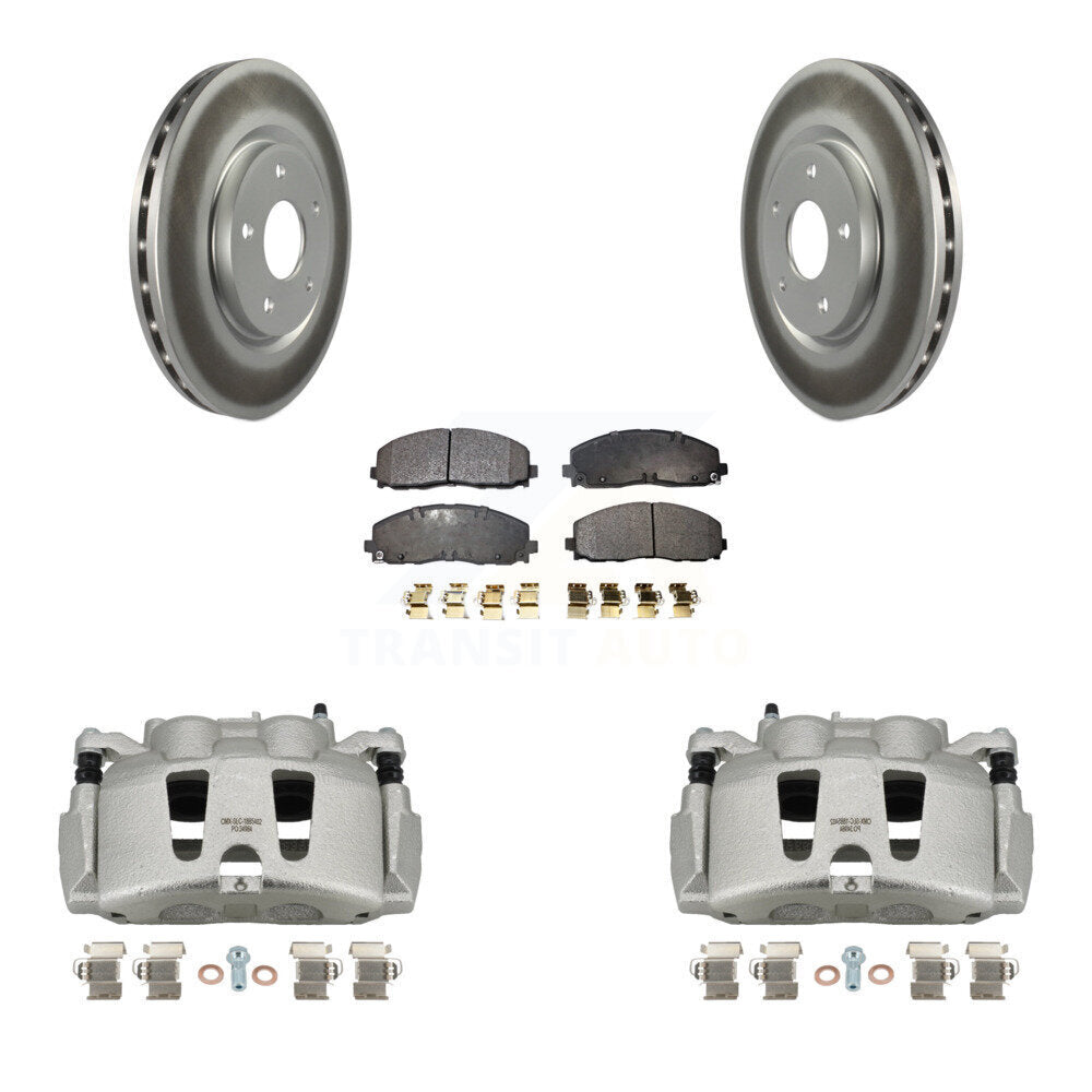 Front Brake Caliper Coat Rotors & Semi-Metallic Pad Kit For Grand Caravan Dodge Chrysler KCG-100727P