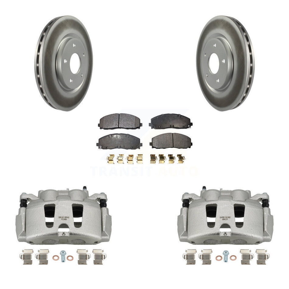 Front Brake Caliper Coat Rotors & Semi-Metallic Pad Kit For Grand Caravan Dodge Chrysler KCG-100727P