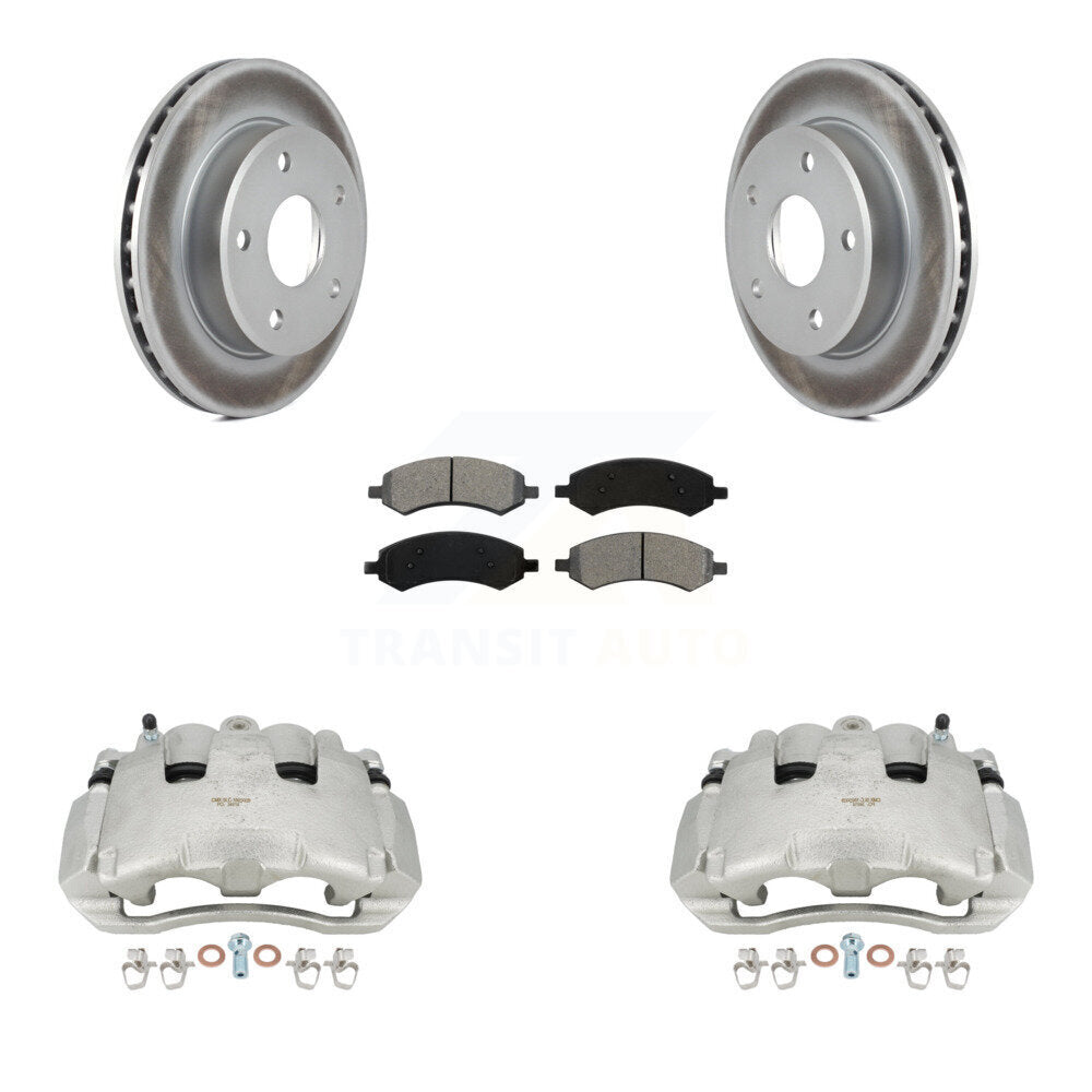 Front Brake Caliper Coat Rotors Semi-Metallic Pad Kit For Dodge Dakota Mitsubishi Raider KCG-100727S