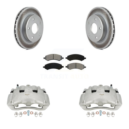 Front Brake Caliper Coat Rotors Semi-Metallic Pad Kit For Dodge Dakota Mitsubishi Raider KCG-100727S