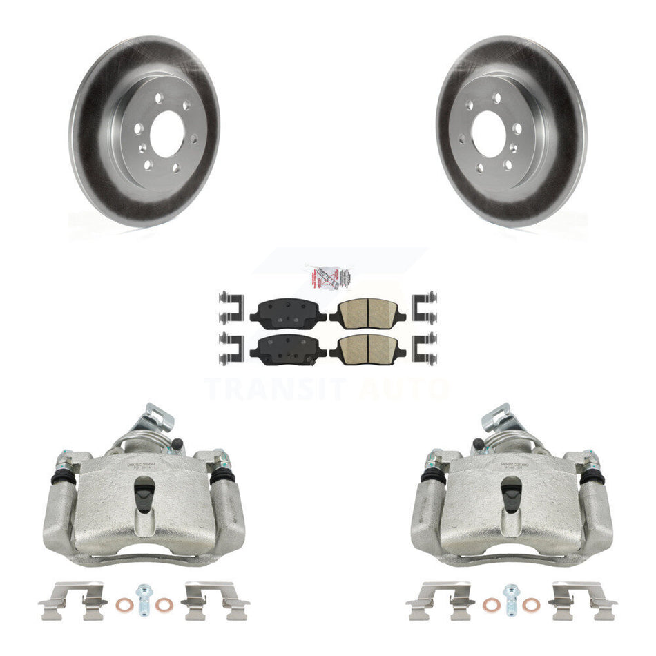 Rear Disc Brake Caliper Coated Rotors And Ceramic Pads Kit For Chevrolet Uplander Buick Terraza Pontiac Montana Saturn Relay KCG-100728N by Transit Auto