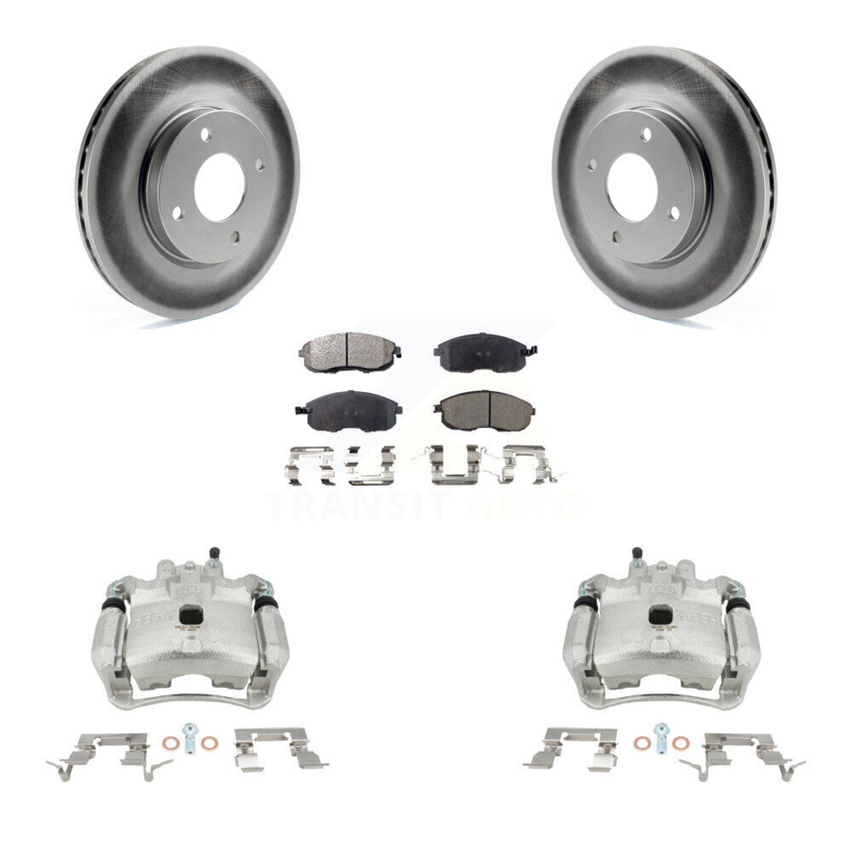 Front Disc Brake Caliper Coated Rotors And Ceramic Pads Kit For Nissan Sentra KCG-100729T