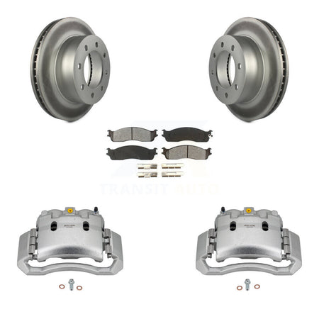 Front Disc Brake Caliper Coat Rotor & Semi-Metallic Pad Kit For Dodge Ram 1500 3500 2500 KCG-100730S