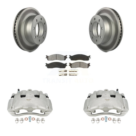 Front Disc Brake Caliper Coated Rotors And Semi-Metallic Pads Kit For Dodge Ram 1500 KCG-100731S