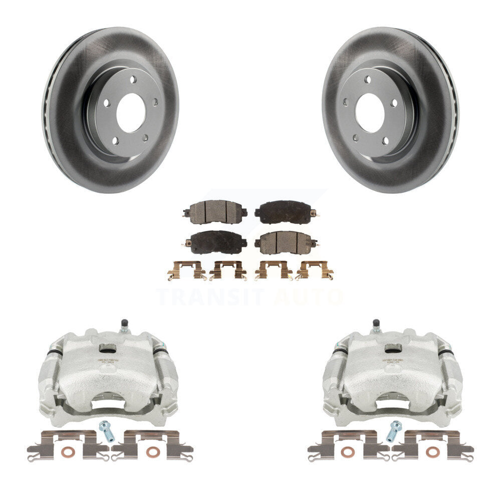Front Disc Brake Caliper Coated Rotors And Ceramic Pads Kit For Nissan Altima KCG-100731T