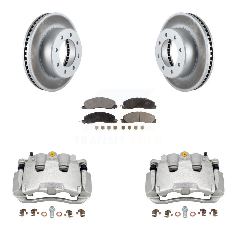 Front Brake Caliper Coat Rotor Semi-Metallic Pad Kit For 2012 Ram 1500 With 8 Lug Wheels KCG-100732P