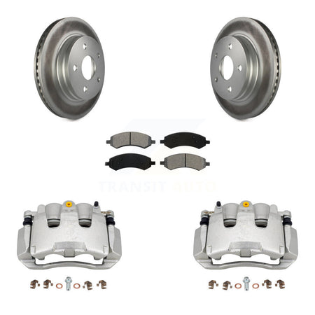 Front Brake Caliper Coat Rotors & Semi-Metallic Pad Kit For Chrysler Aspen Dodge Durango KCG-100732S