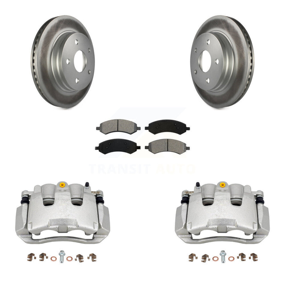 Front Brake Caliper Coat Rotors & Semi-Metallic Pad Kit For Chrysler Aspen Dodge Durango KCG-100732S