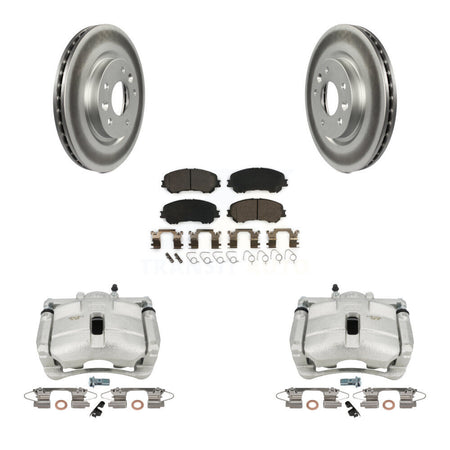 Front Disc Brake Caliper Coated Rotors And Ceramic Pads Kit For Nissan Rogue Sport KCG-100732T