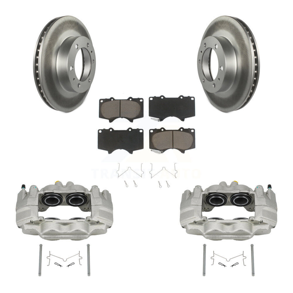 Front Disc Brake Caliper Coated Rotors And Ceramic Pads Kit For Toyota Tacoma FJ Cruiser KCG-100734C
