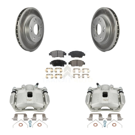 Front Disc Brake Caliper Coated Rotor And Semi-Metallic Pad Kit For 2011-2015 Honda CR-Z KCG-100734P