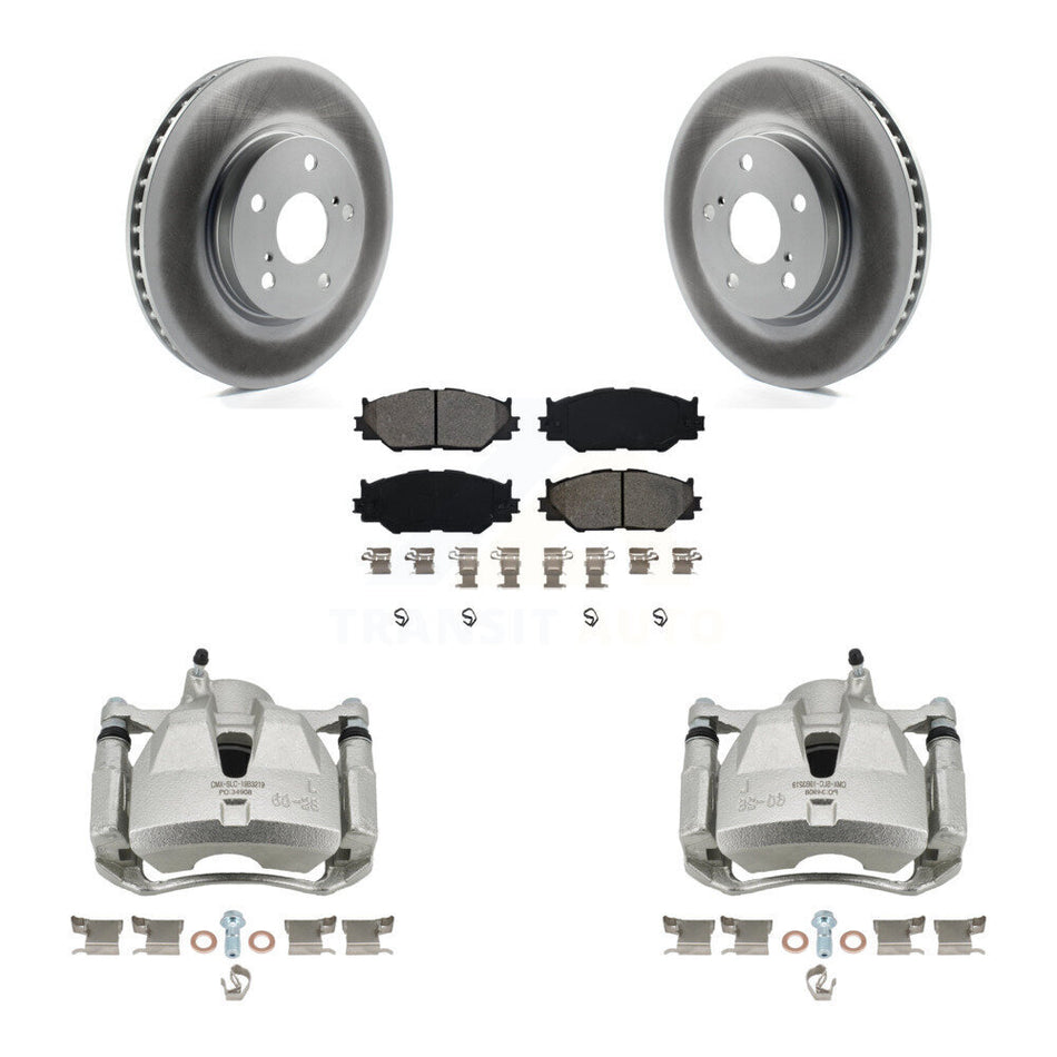 Front Disc Brake Caliper Coated Rotors And Semi-Metallic Pads Kit For Lexus IS250 KCG-100734S