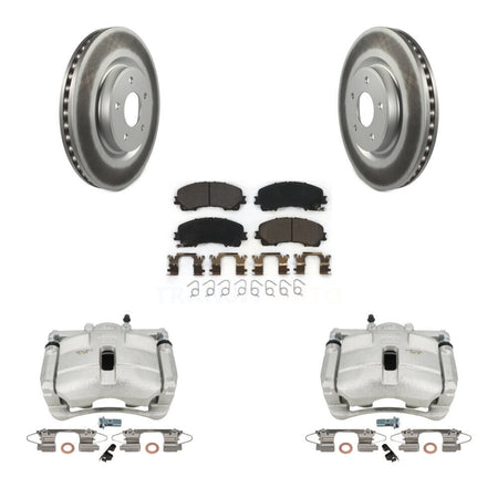 Front Brake Caliper Coat Rotor And Ceramic Pad Kit For Nissan Rogue With 3rd Row Seating KCG-100734T