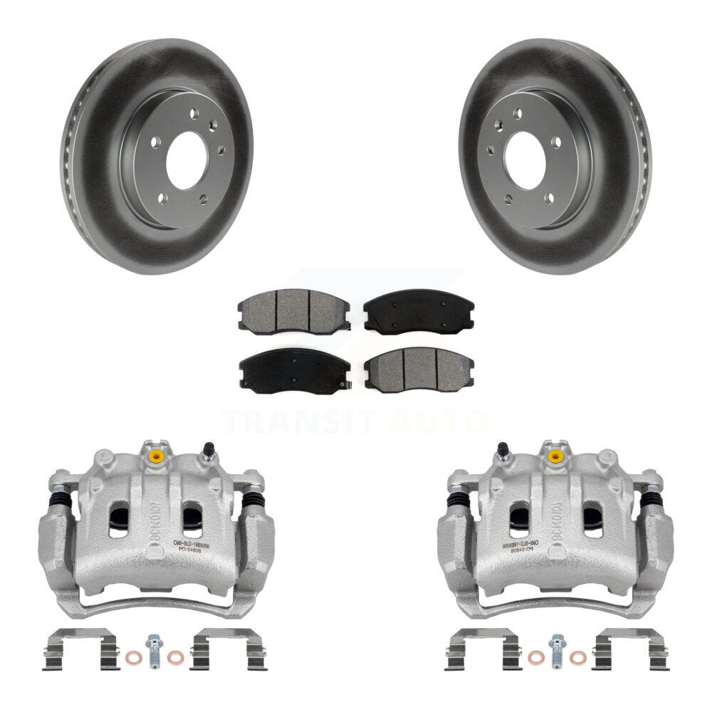 Front Brake Caliper Coat Rotor & Semi-Metallic Pad Kit For Chevrolet Equinox Pontiac Vue KCG-100735S